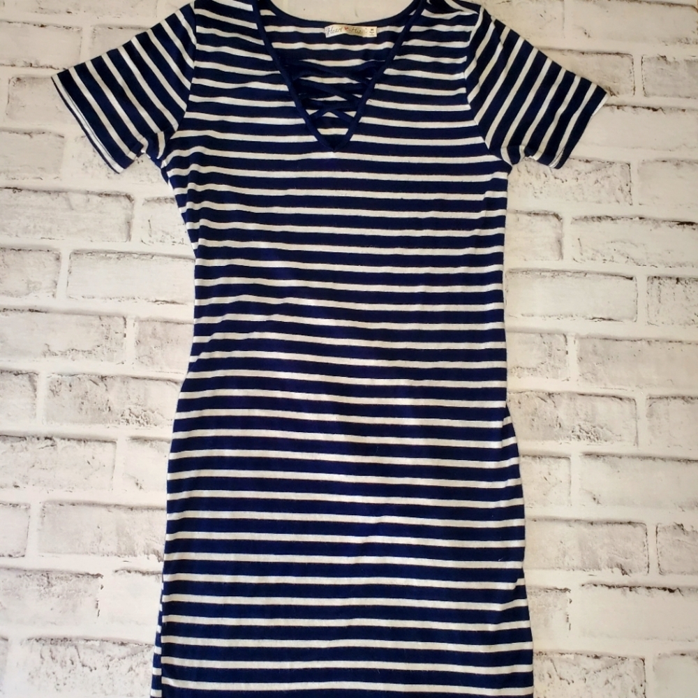 Heart & Hips striped body control dress